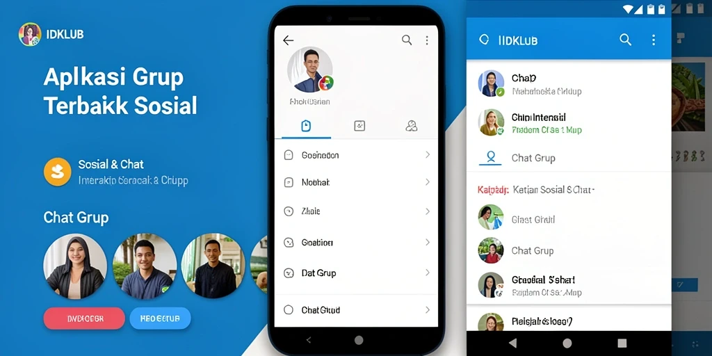 Antarmuka IDKLUB yang ramah pengguna untuk Chat Grup.