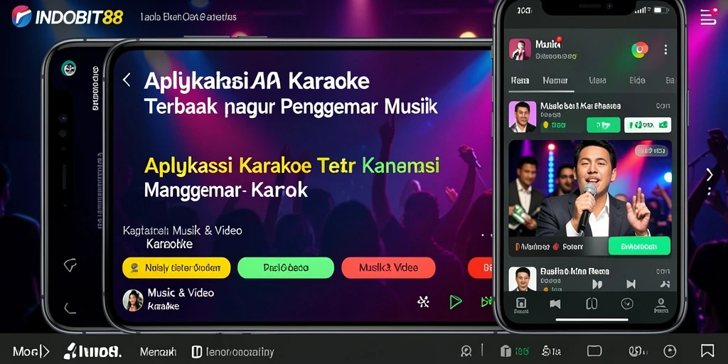 Tampilan antarmuka pengguna aplikasi Karaoke INDOBIT88 yang menarik.
