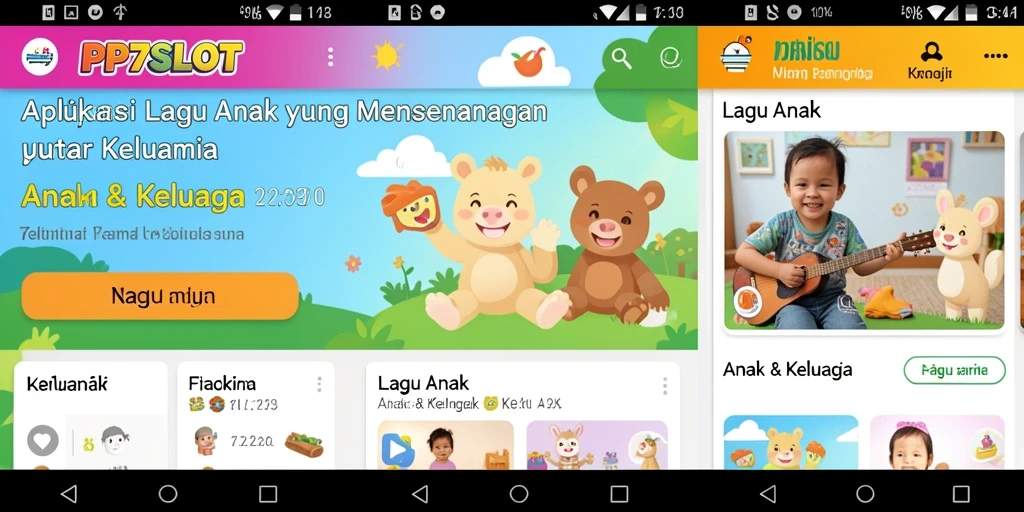 Tampilan antarmuka ramah anak di aplikasi PP7SLOT.