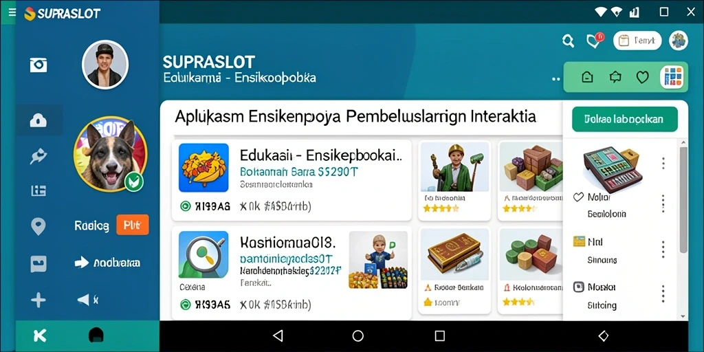 Tampilan antarmuka aplikasi SUPRASLOT yang informatif dan menarik.