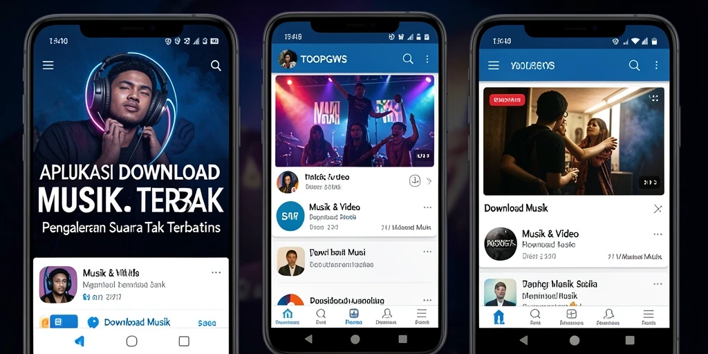 Antarmuka aplikasi TOOPGWS untuk download musik yang intuitif.