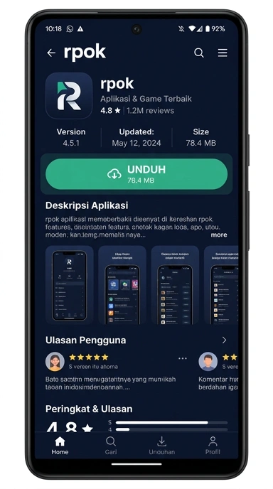 Tampilan halaman APK rpok