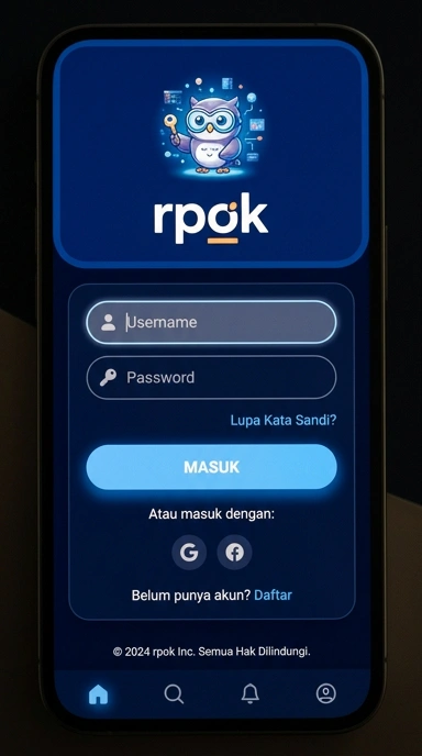 Tampilan halaman login rpok