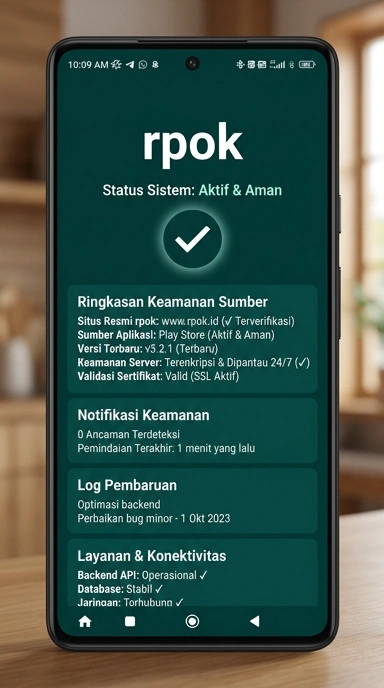 Tampilan kanal resmi rpok